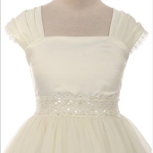Ivory Flower- accent A- line dress